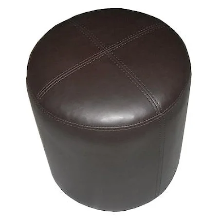 Small Round Ottoman in Casual Upholstered Style